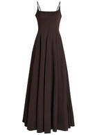 Staud Joy Cotton-blend Maxi Dress Brown