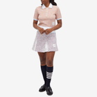 Thom Browne Women's Short Sleeve Tweed Polo Shirt Top in Orange