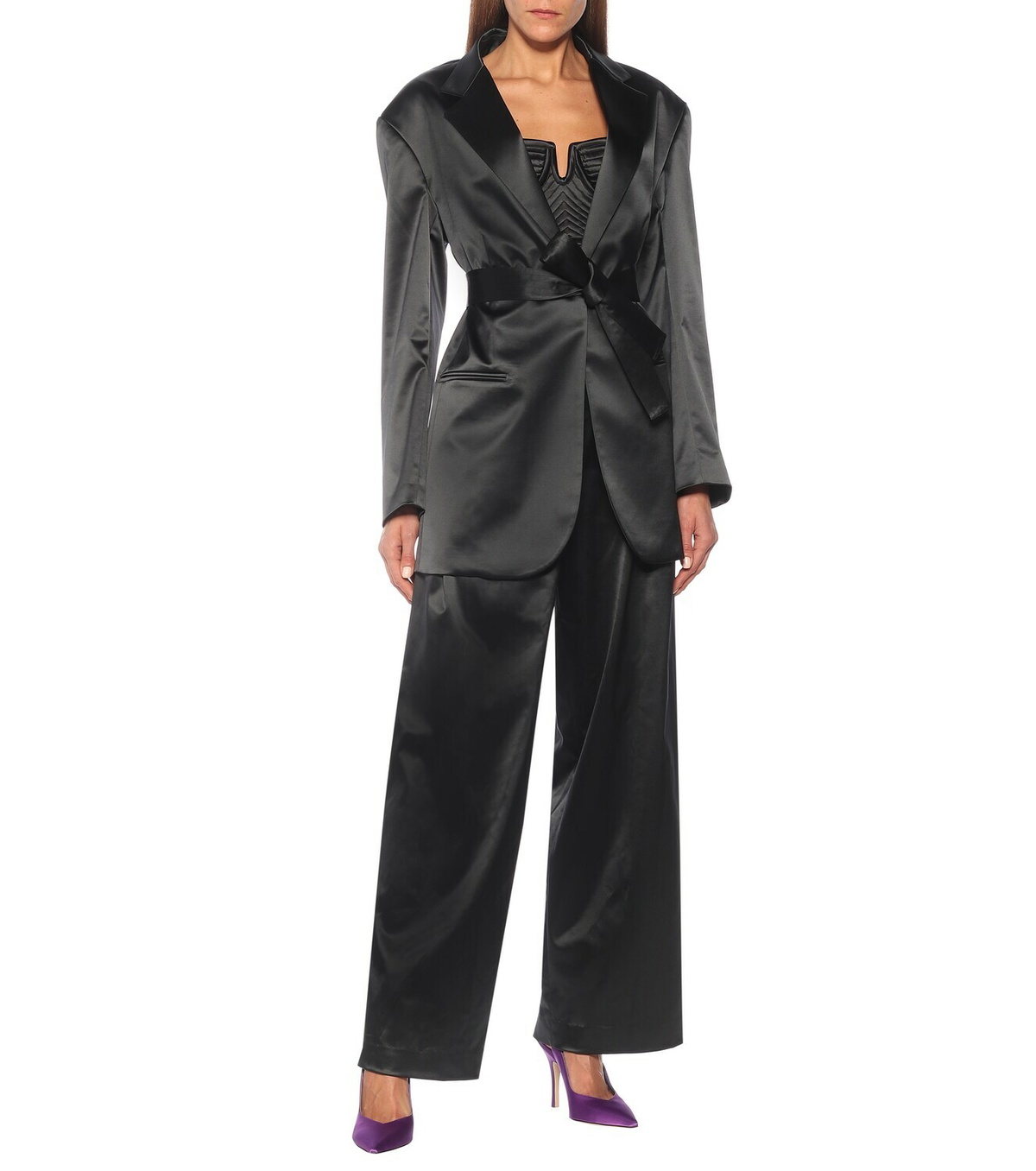 Dodo Bar Or High-rise wide-leg satin pants