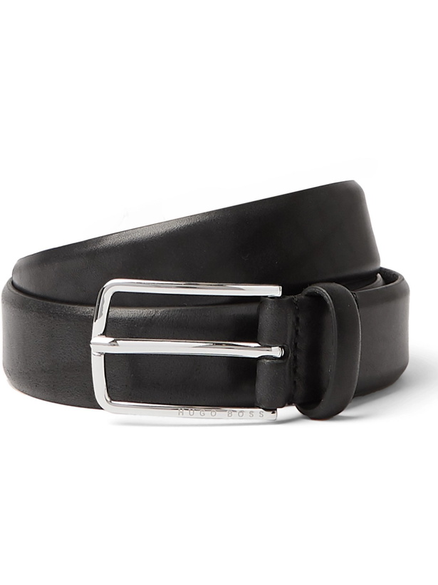 Photo: HUGO BOSS - 3cm Leather Belt - Black - EU 95