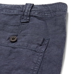 Hartford - Troy Slim-Fit Linen-Chambray Drawstring Trousers - Men - Storm blue