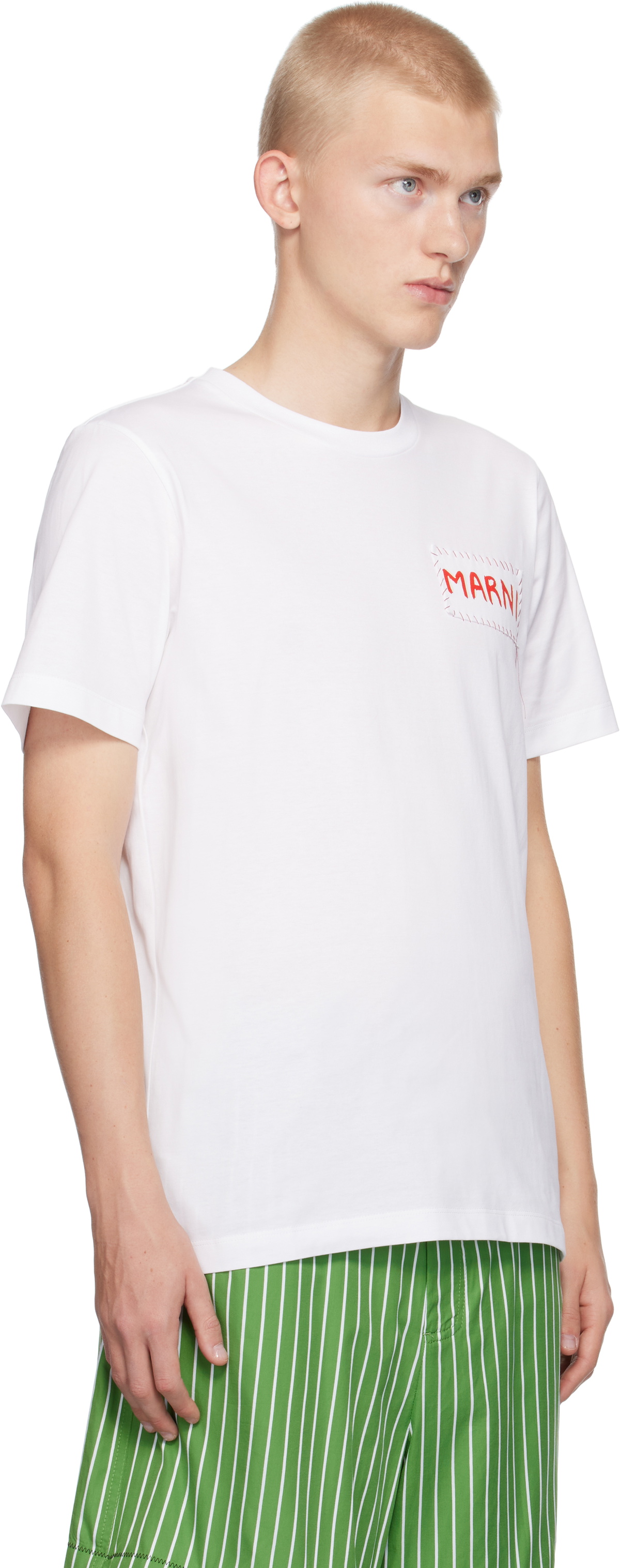 Marni White Logo Patch T-shirt Marni