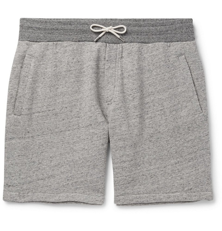 Photo: Mr P. - Mélange Loopback Cotton-Jersey Shorts - Gray