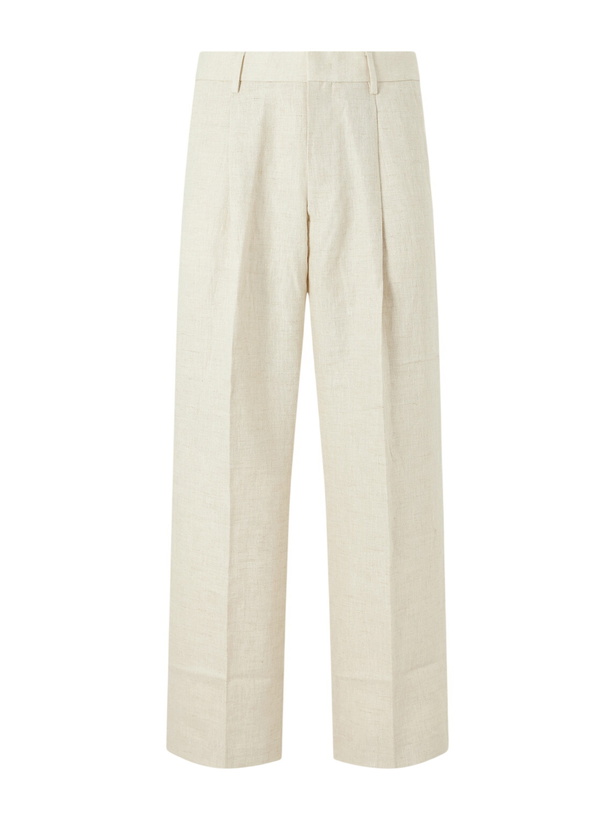 Photo: NN07 - Kay 1454 Straight-Leg Pleated Linen Trousers - Neutrals