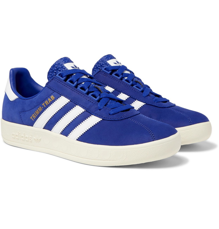 Photo: adidas Originals - Trimm-Trab Leather-Trimmed Suede Sneakers - Blue