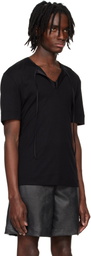 System Black Satin Strap T-shirt