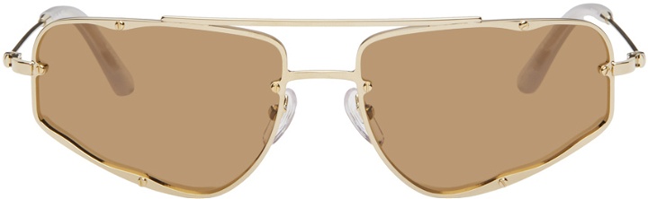 Photo: Eckhaus Latta SSENSE Exclusive Gold 'The Speed' Sunglasses