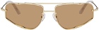 Eckhaus Latta SSENSE Exclusive Gold 'The Speed' Sunglasses