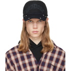 We11done Black Gothic Logo Vintage Baseball Cap