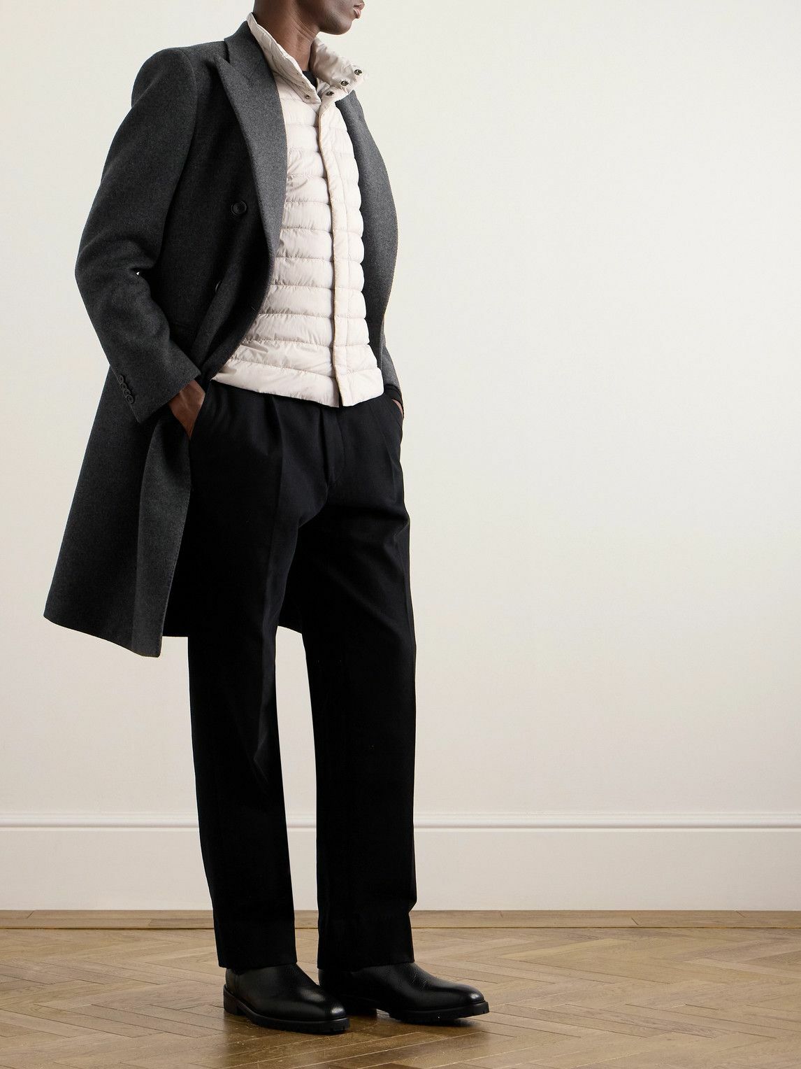 Caruso - Double-Breasted Wool and Cashmere-Blend Coat - Gray