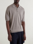 William Lockie - Merino Wool Polo Shirt - Brown