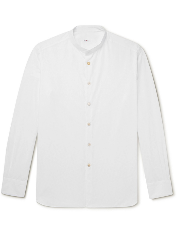 Photo: KITON - Grandad-Collar Linen Shirt - White