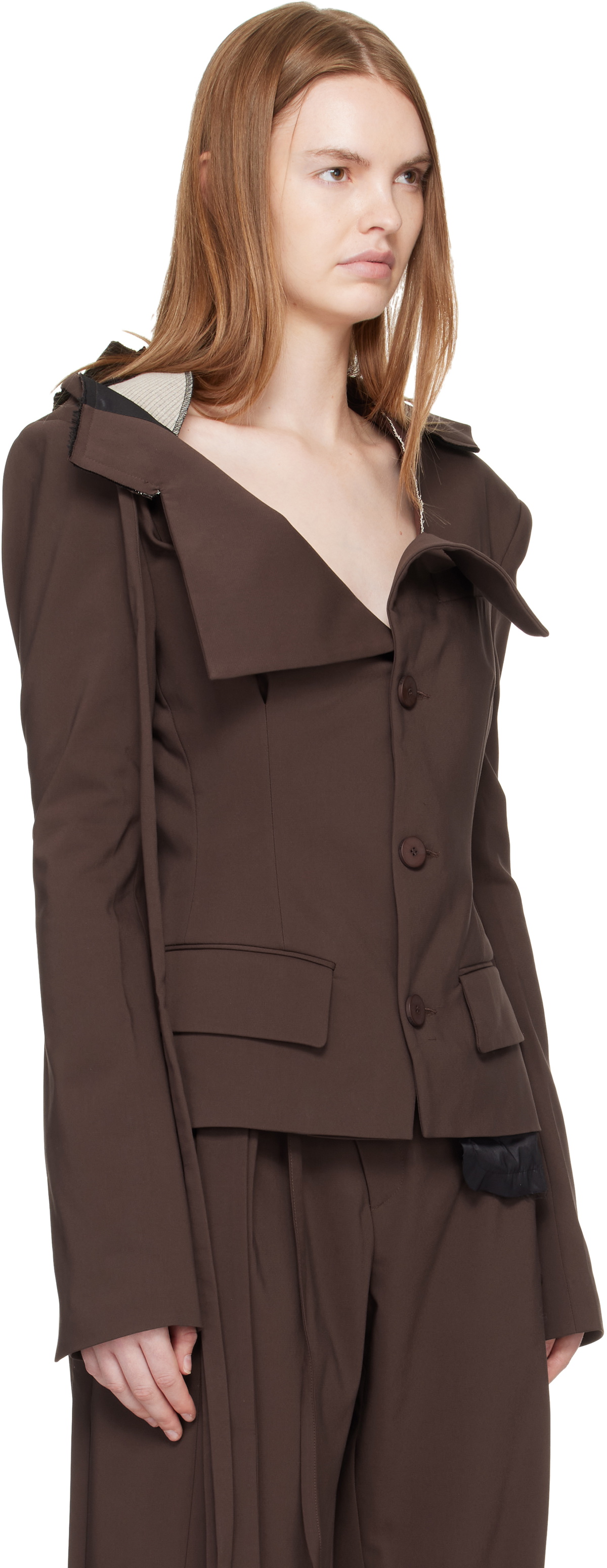 Ottolinger Brown Off-Shoulder Blazer