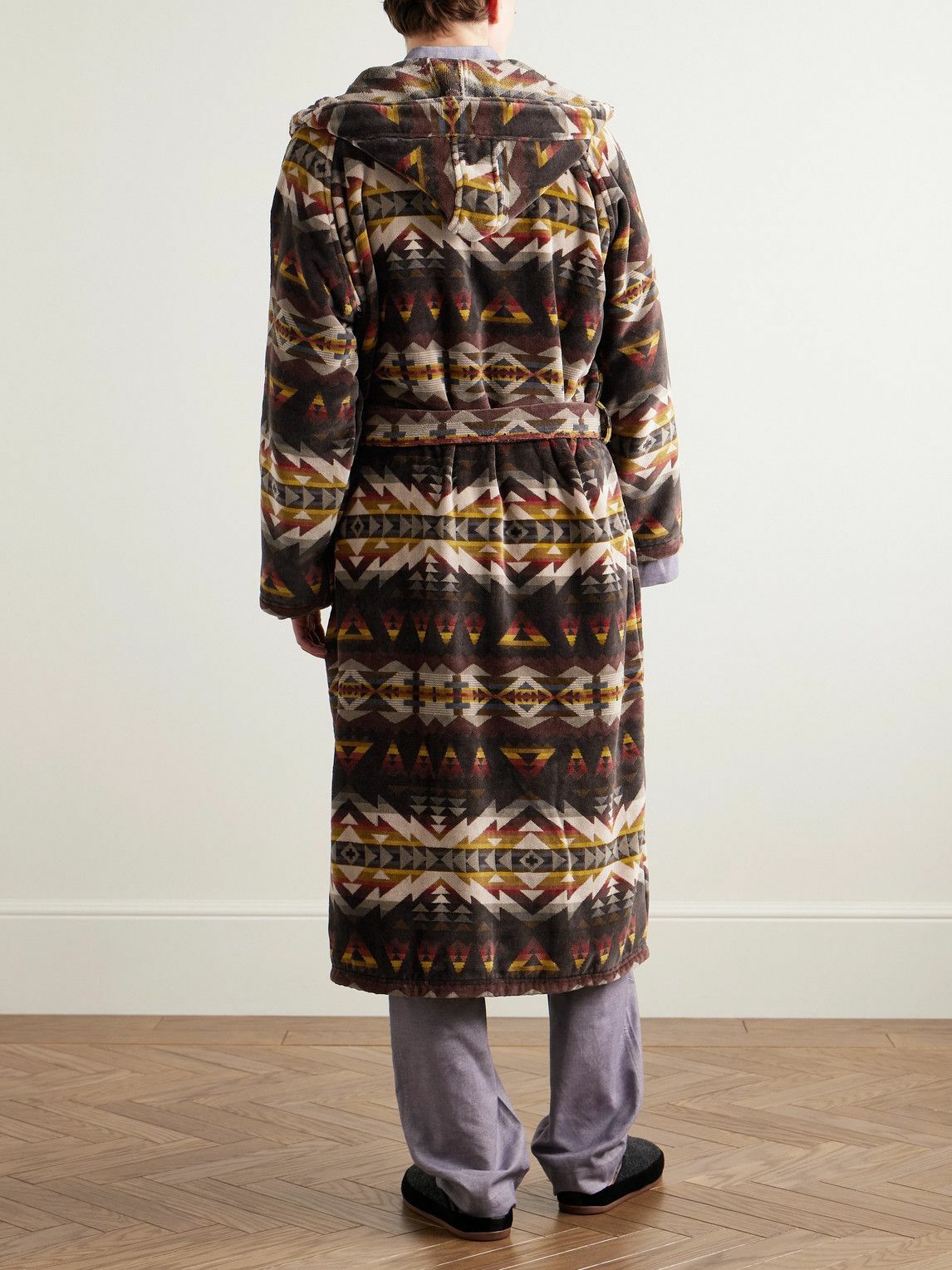 Pendleton - Cotton-Velour Jacquard Robe - Black Pendleton