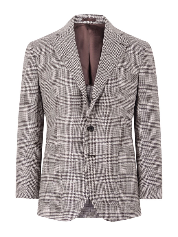 Photo: J. Mueser - Wavery Prince of Wales Silk Blazer - Brown
