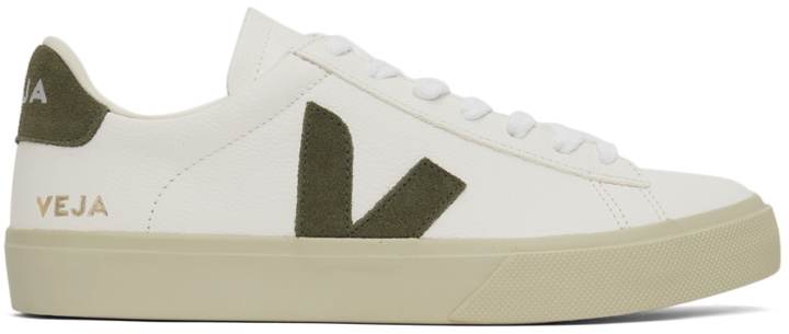 Photo: Veja White & Khaki Leather Campo Sneakers