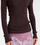 Wolford Ribbed-knit virgin wool turtleneck top