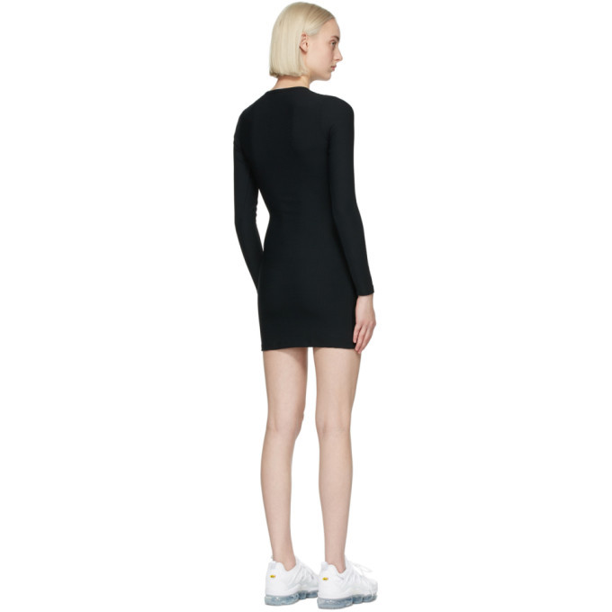 Gil Rodriguez SSENSE Exclusive Black Thermal Henley Dress Gil Rodriguez