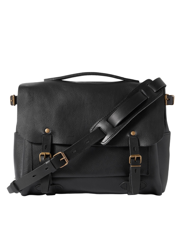 Photo: Bleu de Chauffe - Éclair Full-Grain Leather Messenger Bag - Black