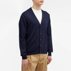 Maison Kitsuné Men's Bold Fox Head Patch Cardigan in Ink Blue