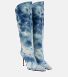 Alexandre Vauthier - Tie-dye denim knee-high boots
