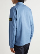 Stone Island - Logo-Appliquéd Stretch-Cotton Gabardine Overshirt - Blue