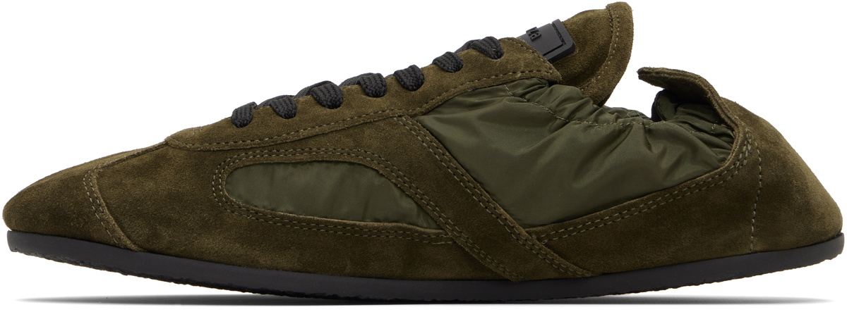 Proenza Schouler Khaki Nylon & Calfsuede Soft Track Sneakers