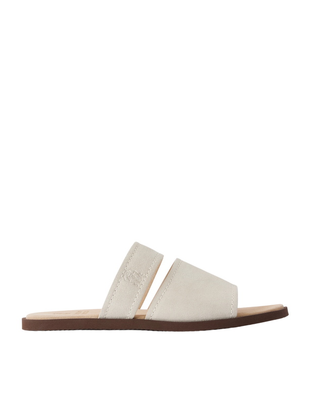 Photo: Brunello Cucinelli - Suede Sandals - Neutrals