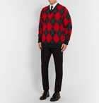 Alexander McQueen - Oversized Argyle Wool-Blend Sweater - Men - Red