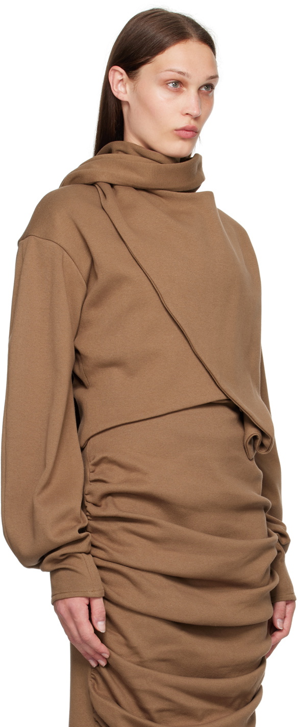 SELASI Brown Scarf Sweater