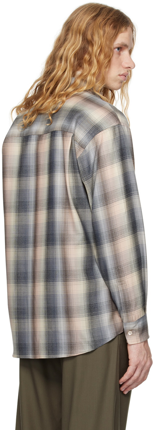 AURALEE Beige Super Light Wool Check Shirt Auralee