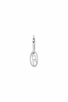 Diesel Stainless Steel Hoop Earring - Earrings - Unisex - Silver