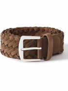 Loro Piana - 4cm Woven Suede Belt - Brown