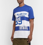 Comme des Garçons HOMME - Panelled Printed Cotton-Jersey T-Shirt - Blue