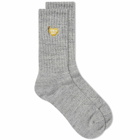 Human Made Men's Heart Pile Socks in Grey