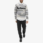 Alexander McQueen Men's Grafitti Logo Fairisle Crew Sweat in Ivory/Black/Cream