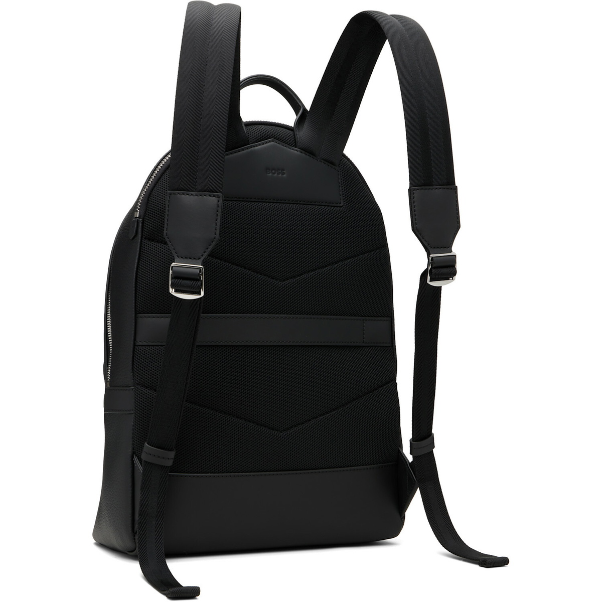 BOSS Black Embossed-Logo Backpack