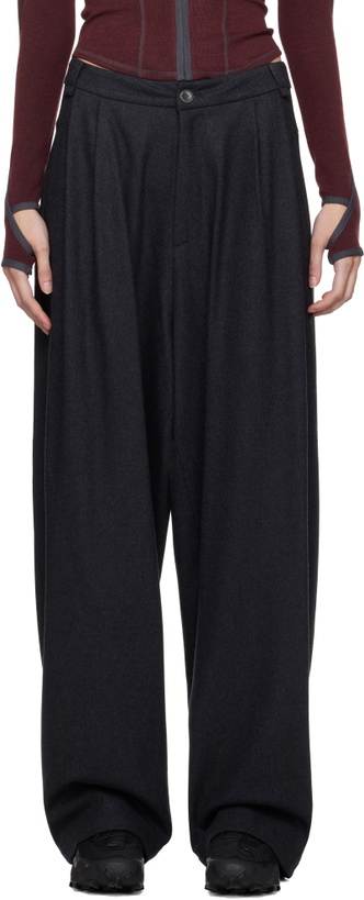 Photo: HYEIN SEO Gray Wide Wool Trousers