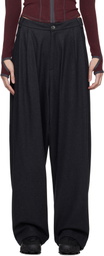 HYEIN SEO Gray Wide Wool Trousers