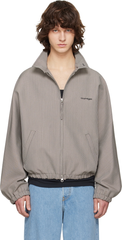 Photo: Courrèges Gray Houndstooth Zipped Bomber Jacket