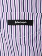 PALM ANGELS Curved Logo Cotton Shirt Dress