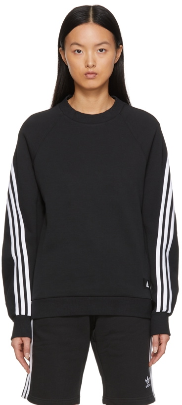 Photo: adidas Originals Black Sportswear 3-Stripes Sweatshirt