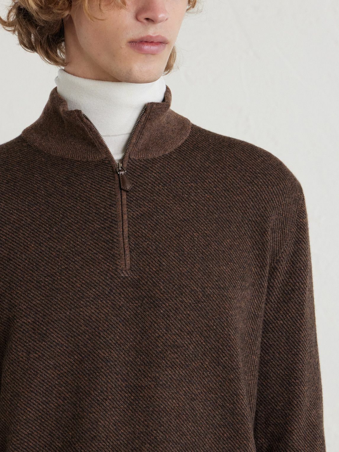 Loro Piana - Roadster Cashmere Half-Zip Sweater - Brown