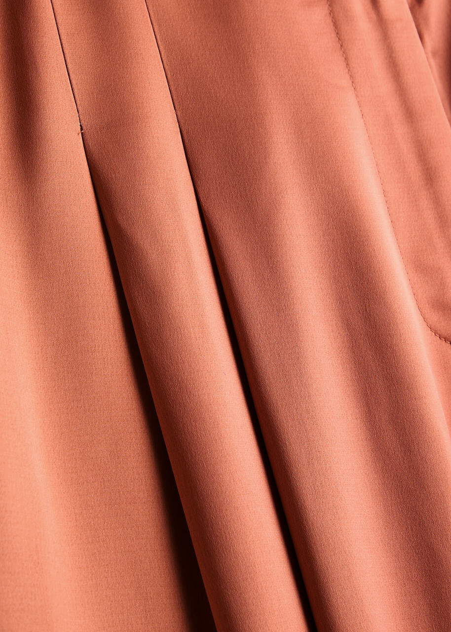 BY Malene Birger Cymbaria Wide-leg Satin Trousers Rust