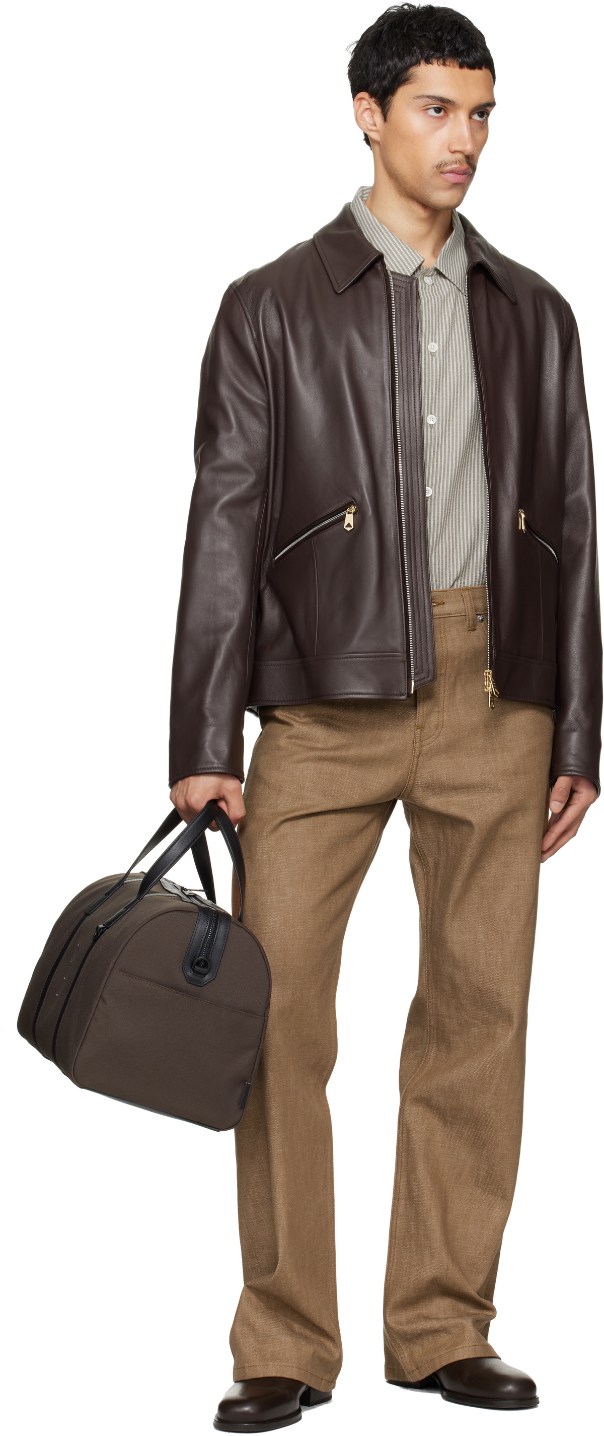 Paul Smith Brown Nappa Leather Jacket