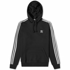 Adidas Men's 3 Stripe Hoody in Black