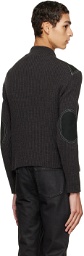Sasquatchfabrix. Gray & Green Paneled Sweater
