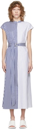 Partow White & Blue Amari Dress