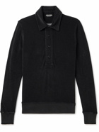 TOM FORD - Slim-Fit Cotton-Blend Terry Polo Shirt - Black