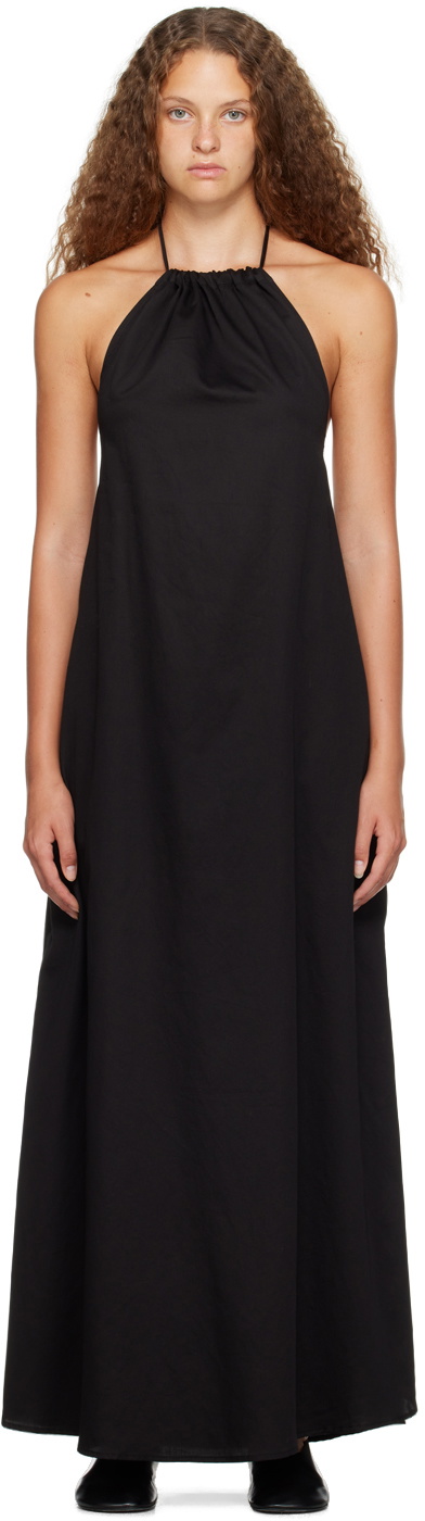 navy halter dress long Harriet Halter Neck Diamante Maxi Dress - Navy main image 1